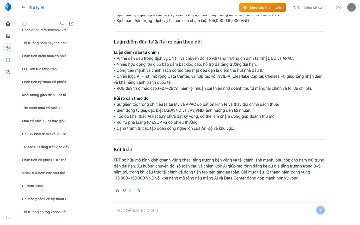 AI Assistant - Tư vấn đầu tư thông minh